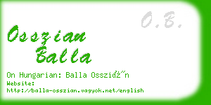osszian balla business card
